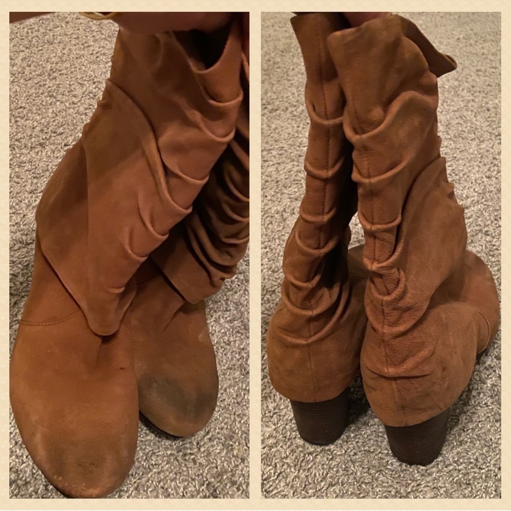 Vince Camuto VP Brass Folded Cuff Leather Boots Size 9.5B